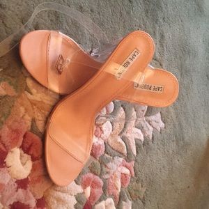 Clear heels, worn once!